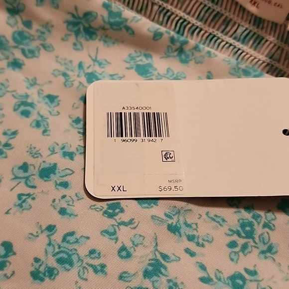 Levi's Women's Dolci Baby Doll Dress Green and White Floral‎ Plus Size XXL NEW!! - Picture 10 of 11